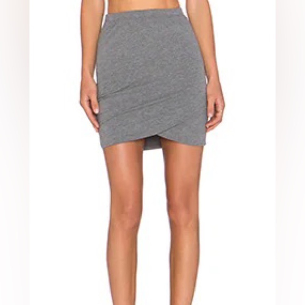 NWT Bella Luxx SHIRRED Cross Black Heather Skirt